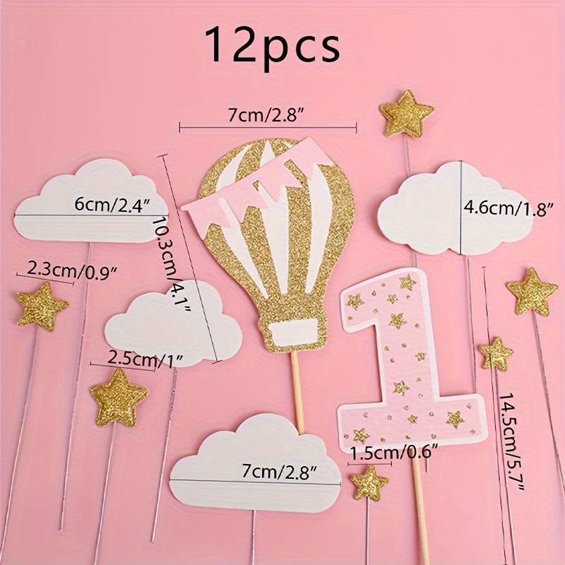 1 Jaar Roze Taarttopper Set