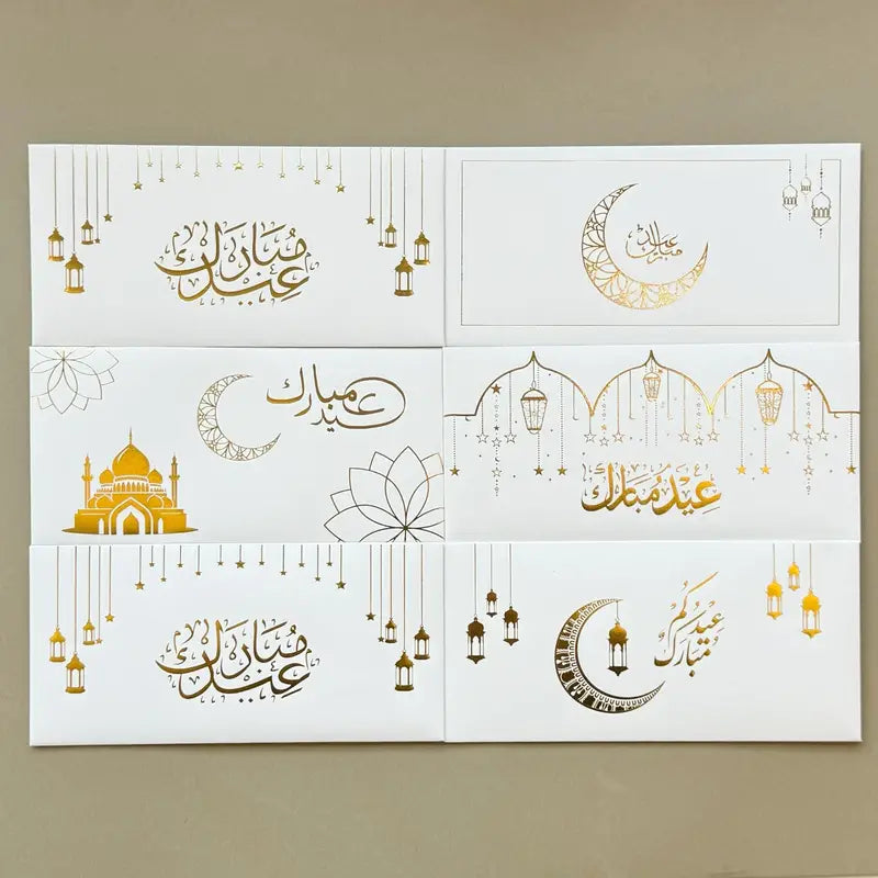 Eid Mubarak enveloppen in gouden en witte kleur