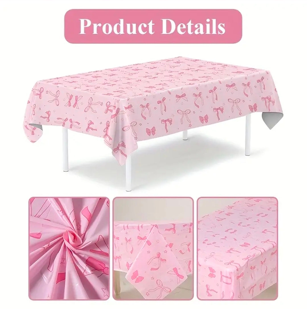 Roze strik tafelkleed