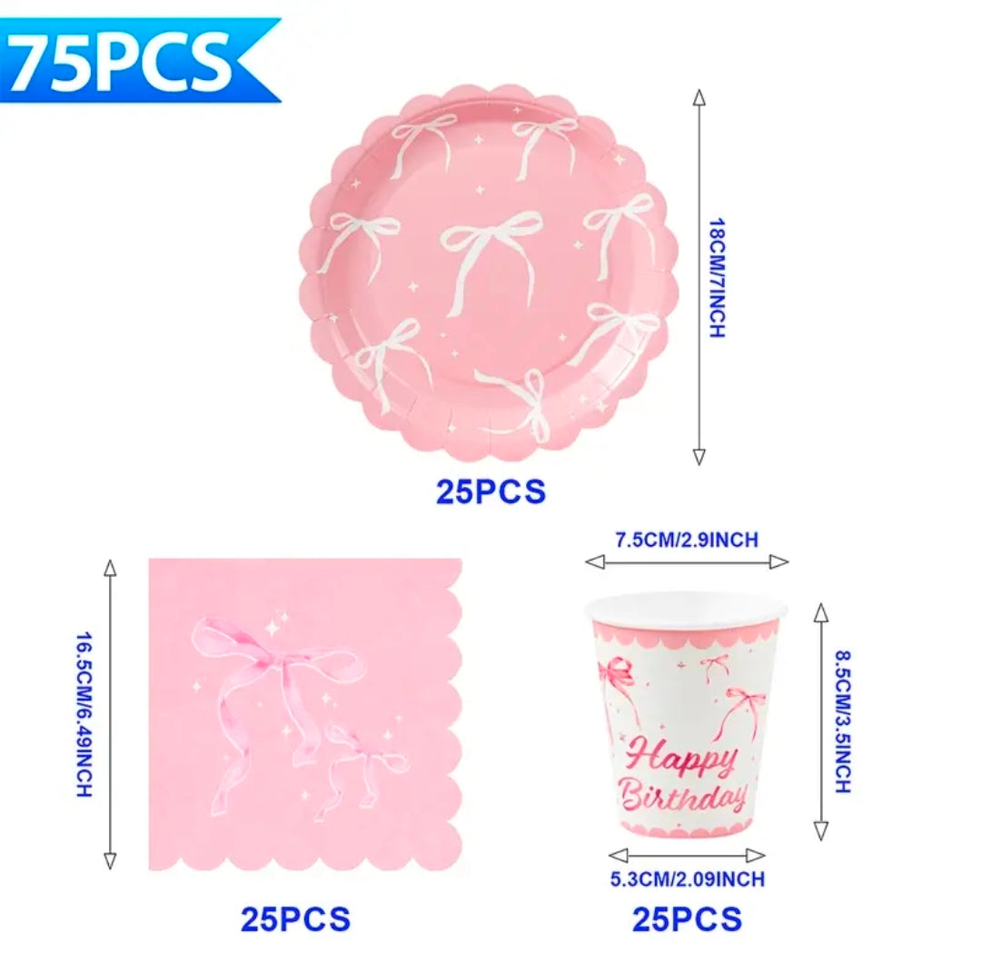 Roze strik set