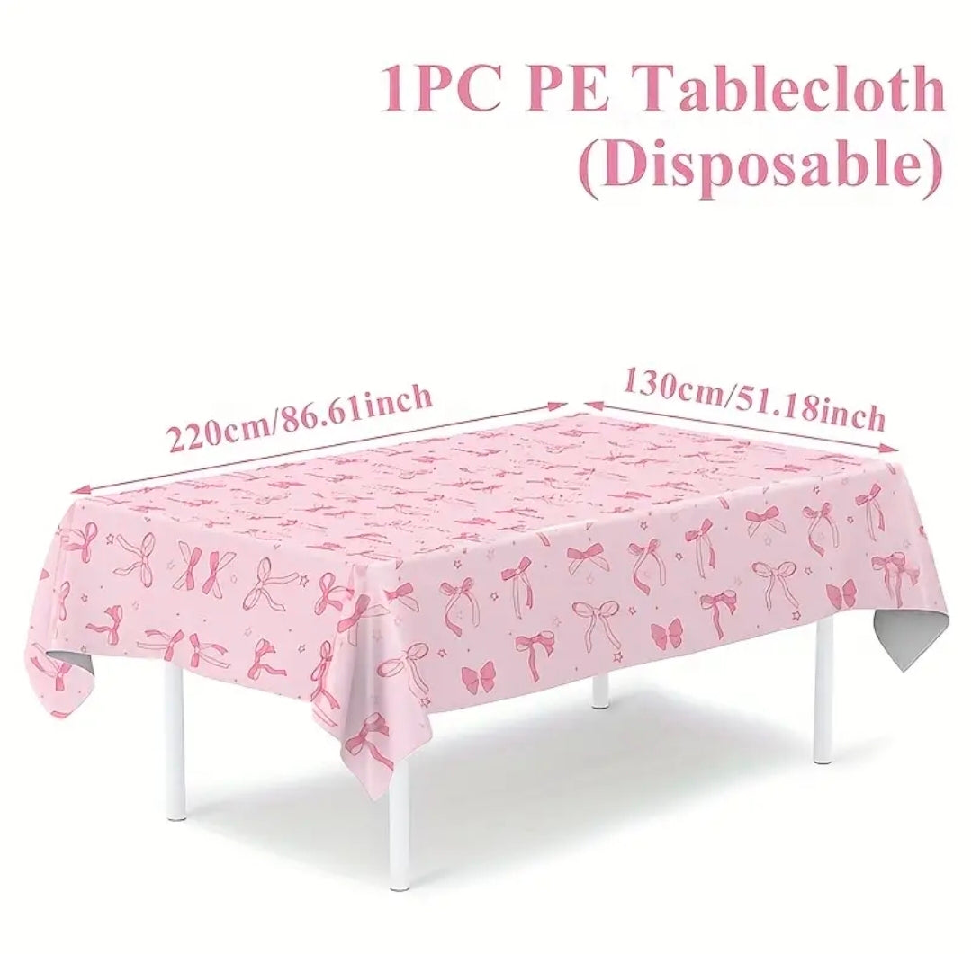 Roze strik tafelkleed