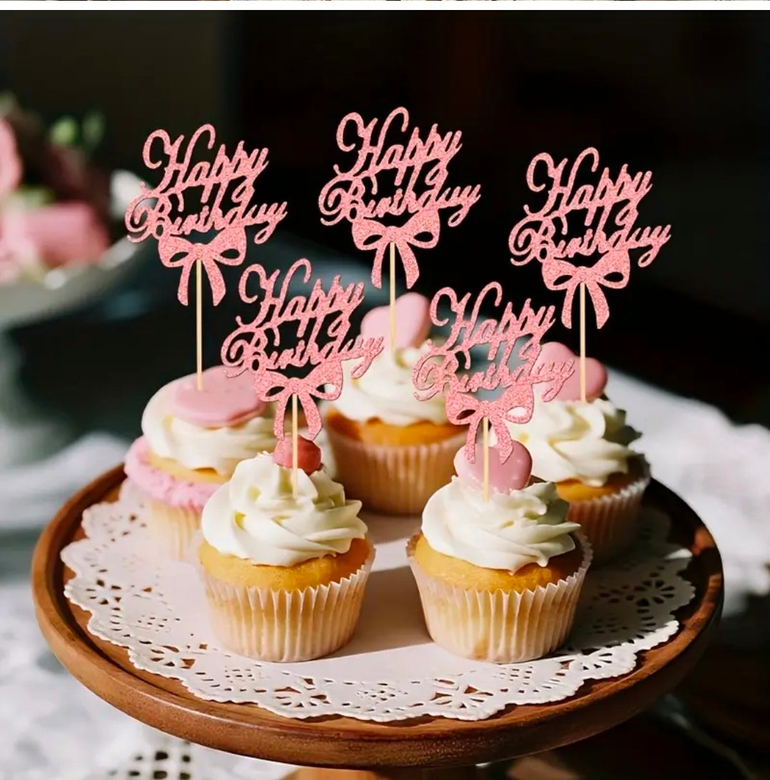 Roze strik cupcakehouders