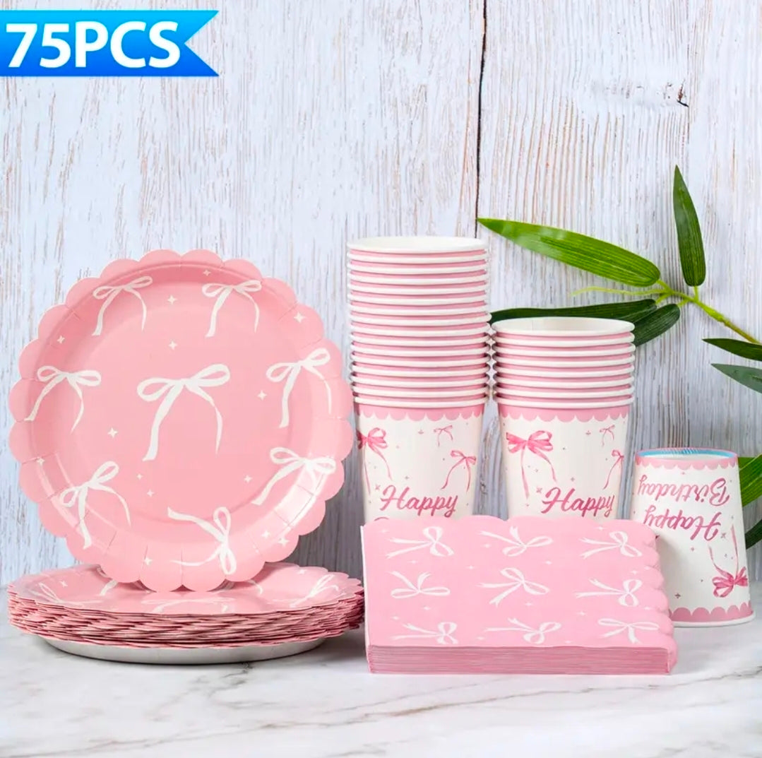 Roze strik set