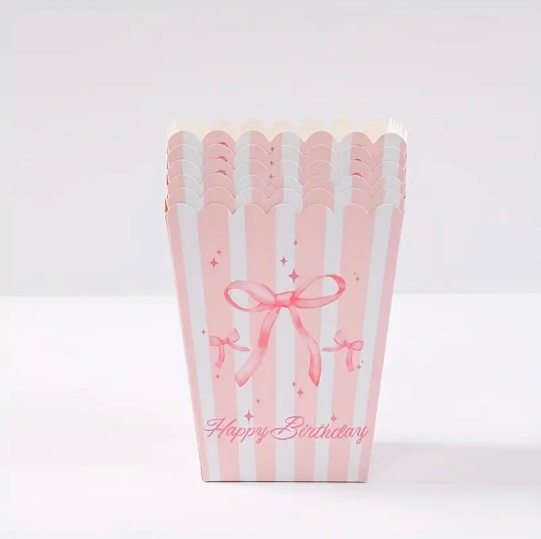 Roze strik, popcornzak